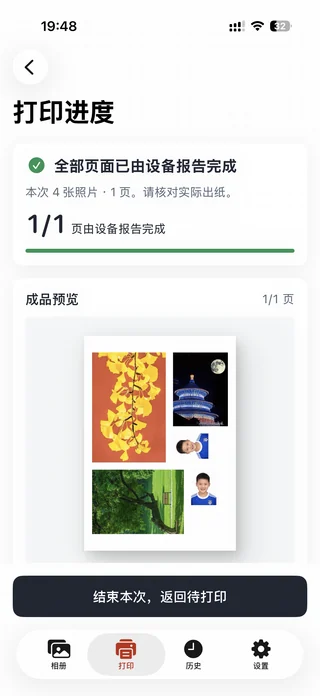 不同尺寸的照片自动合排在一张纸上的成品预览